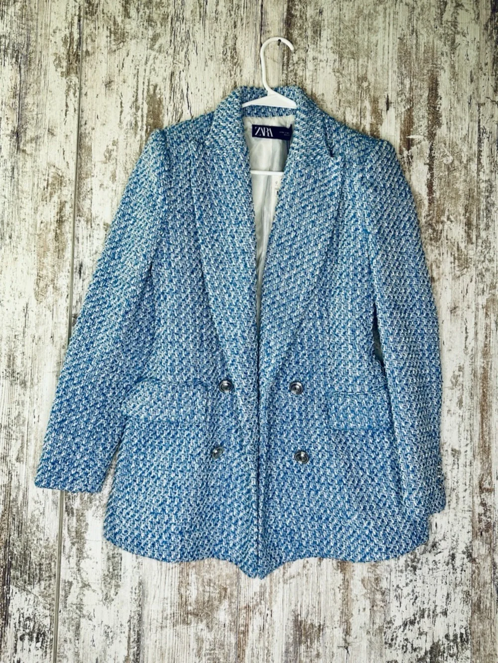 Zara Textured Double-Breasted Blazer NWT Women’s Sz M